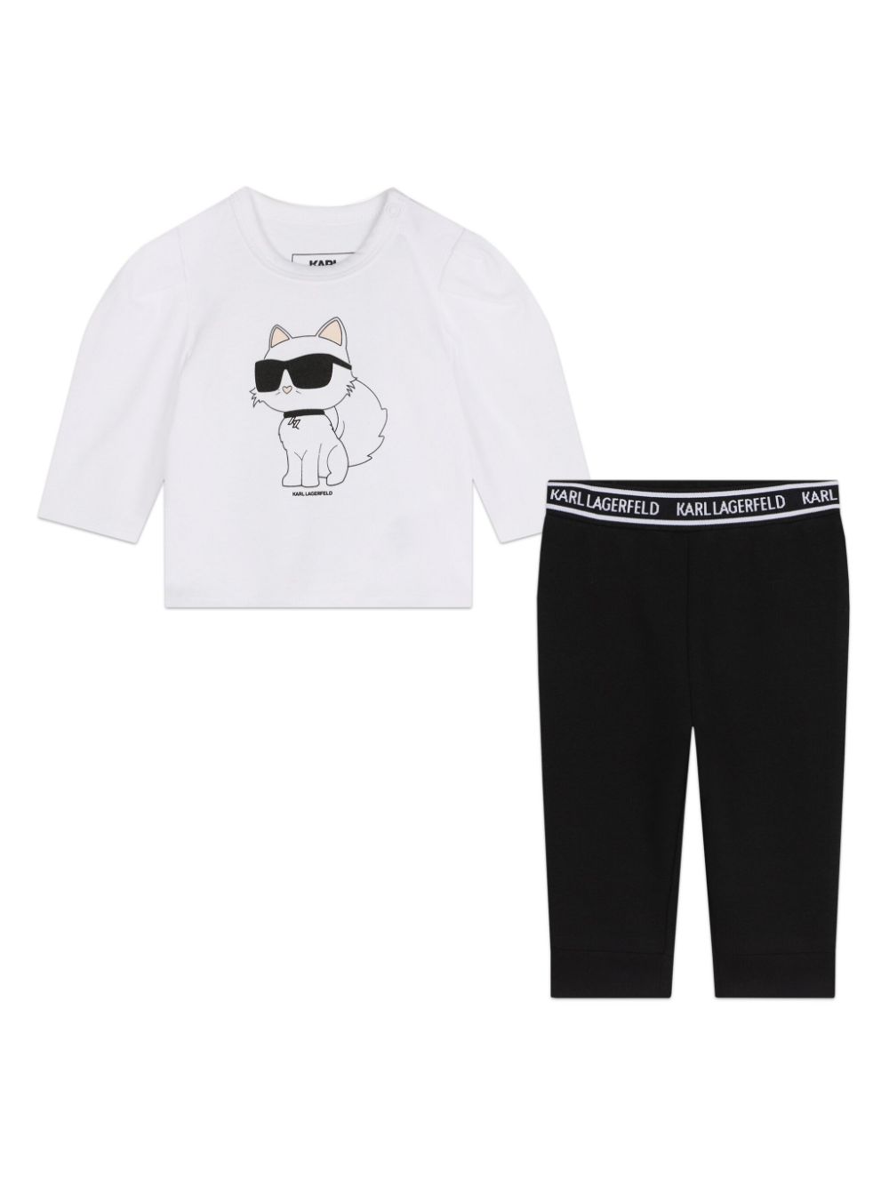 Cotton t-shirt and leggings set - White