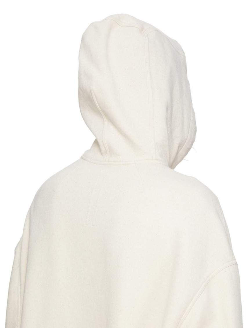 Beige Long Sleeves Logo Hoodie