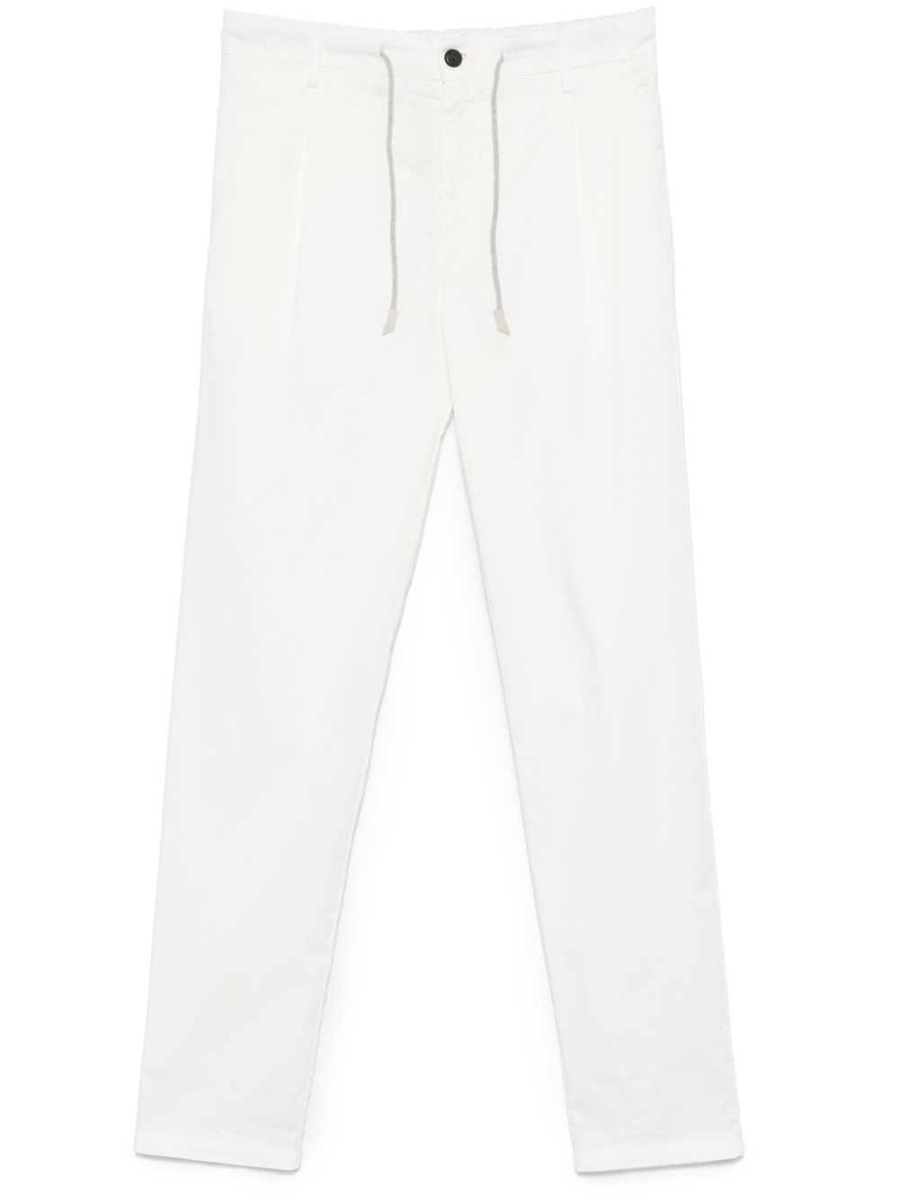 Drawstring Cotton Trousers — White