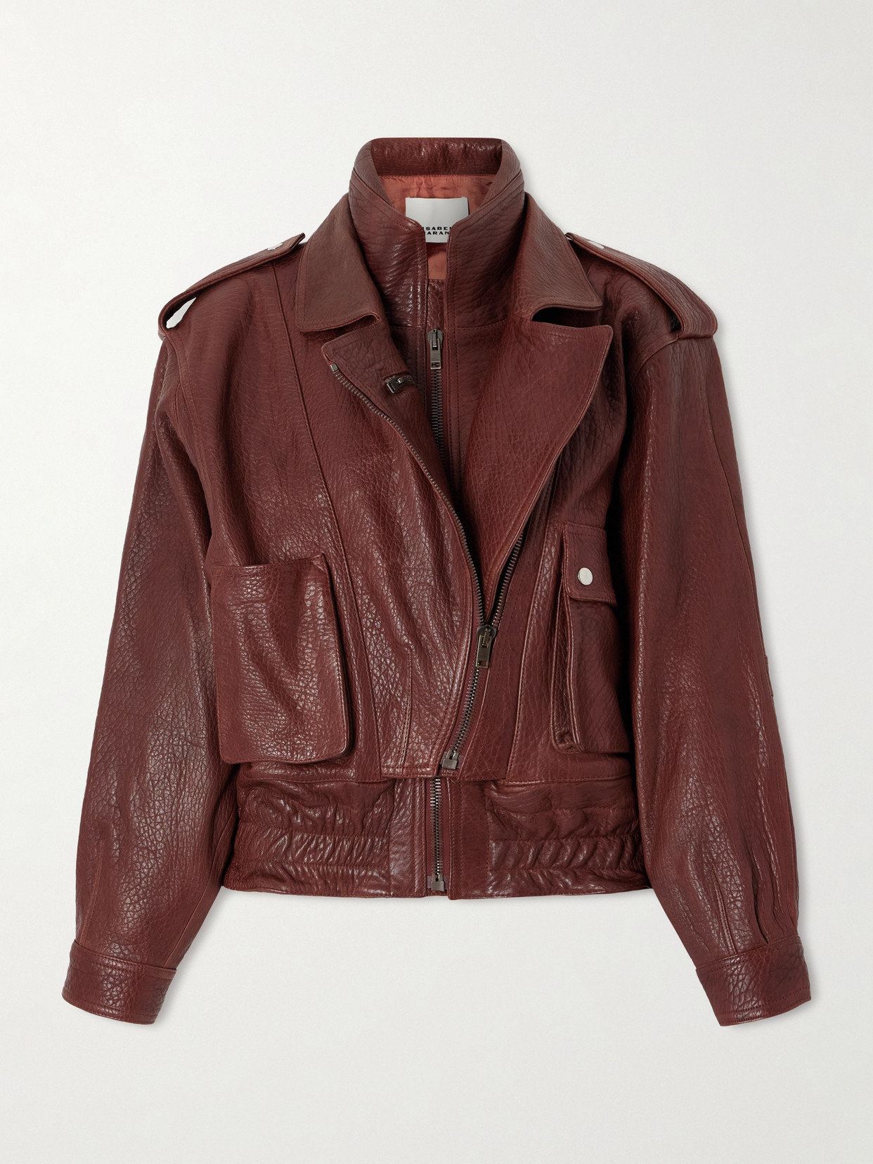 Aneli Layered Textured-leather Jacket - FR 34