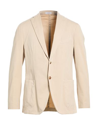 Man Blazer Beige Size 44 Cotton, Elastane