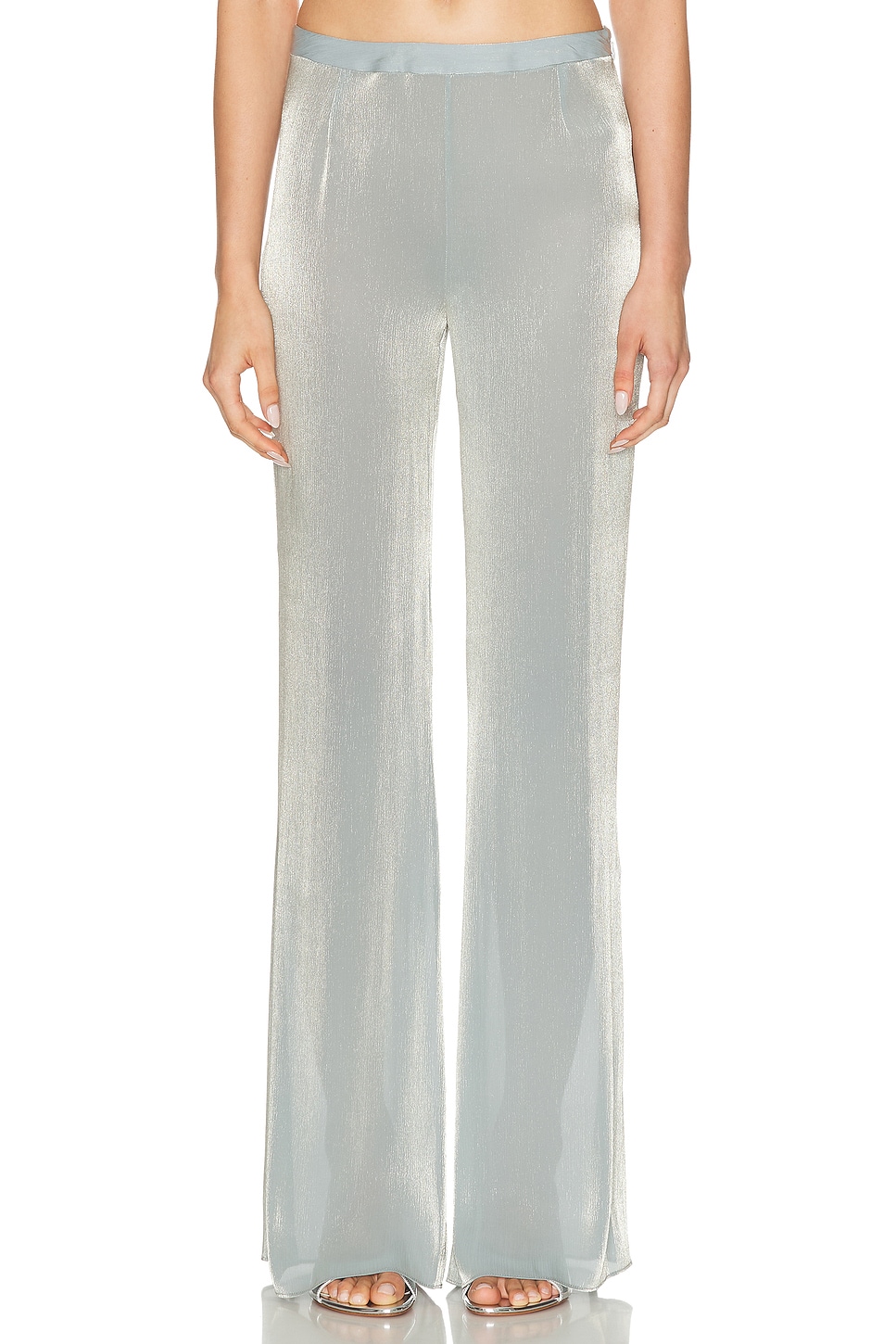 PRISCAVera Straight Leg Pant in Moonstone - Metallic Silver.  XS also in L
