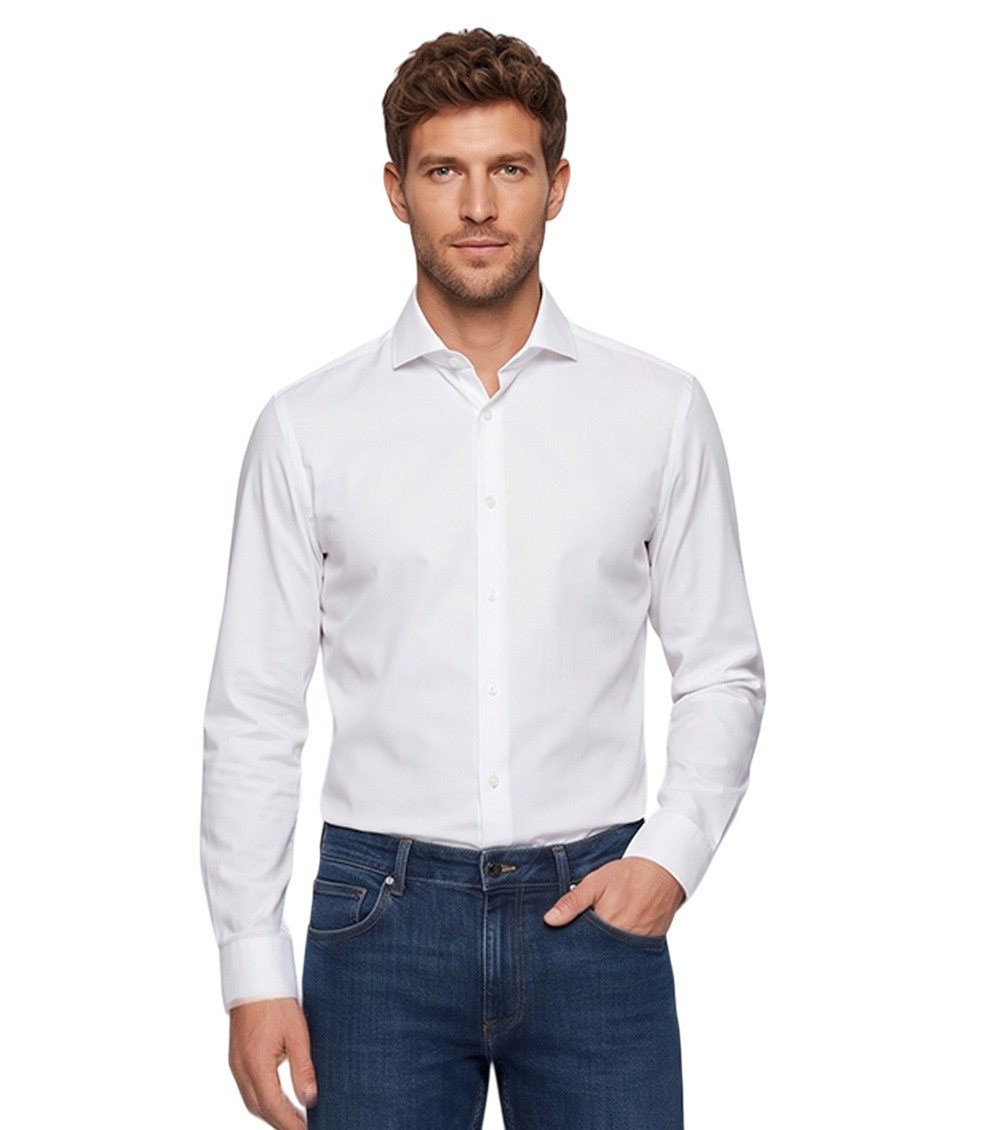 White Regular Solid Shirt