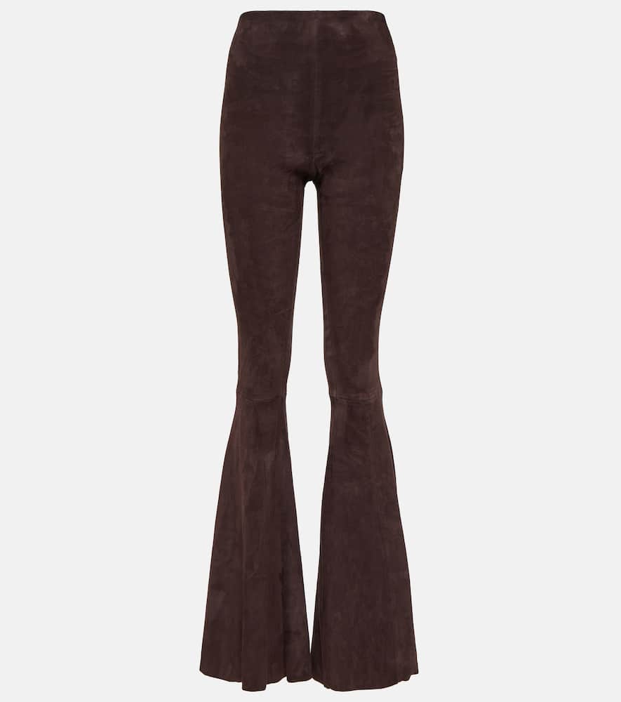 Cherilyn high-rise suede flared pants