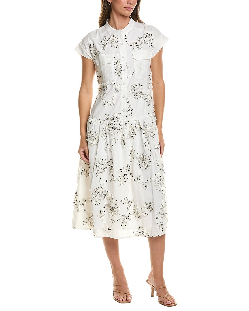 Floral Ruffle Work Belt Dress