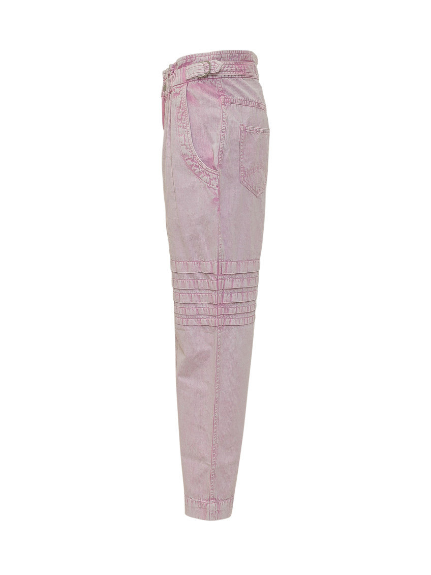 Pink Straight Flat Front Pants