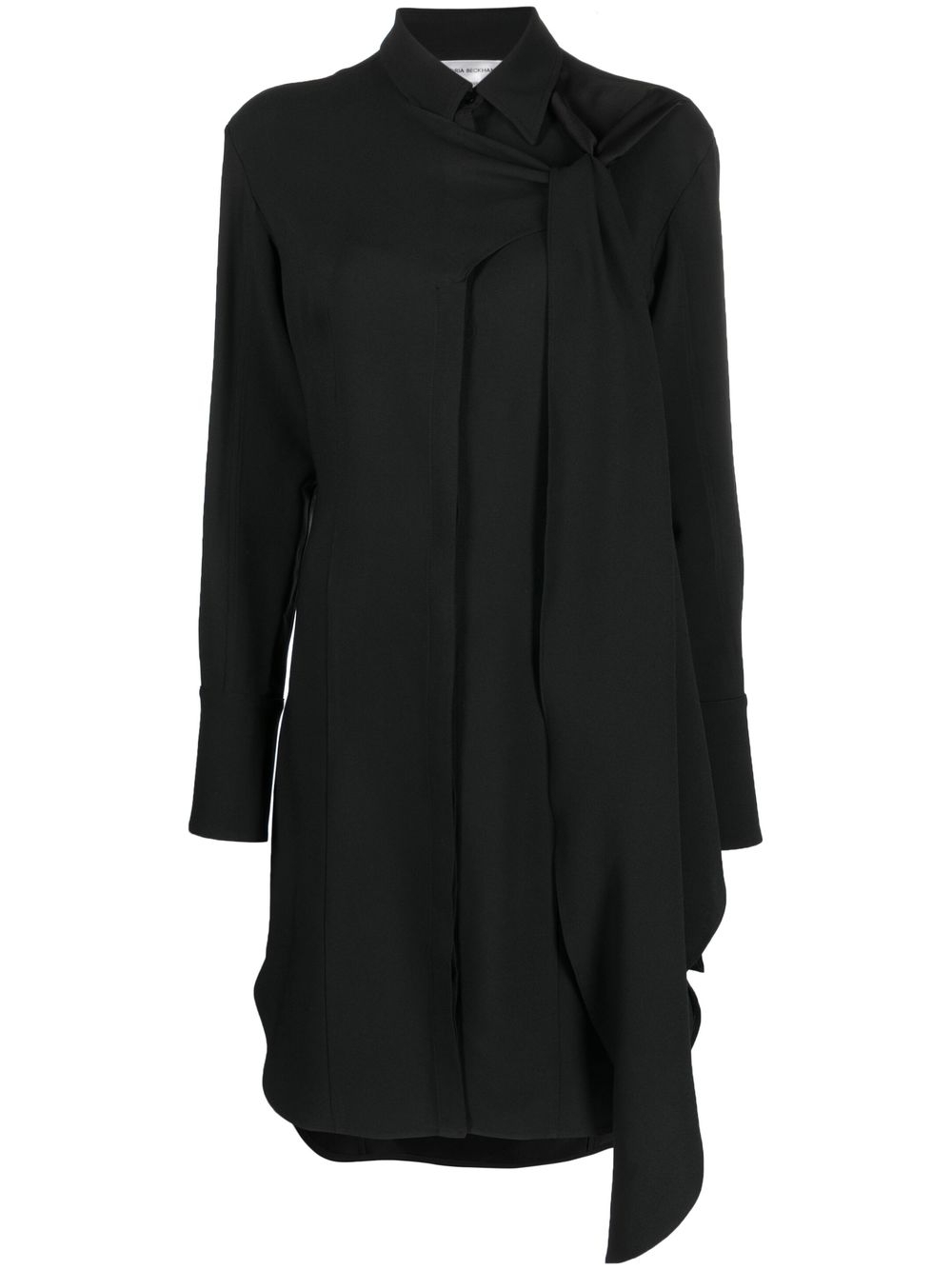 Classic-collar shirt dress - Black