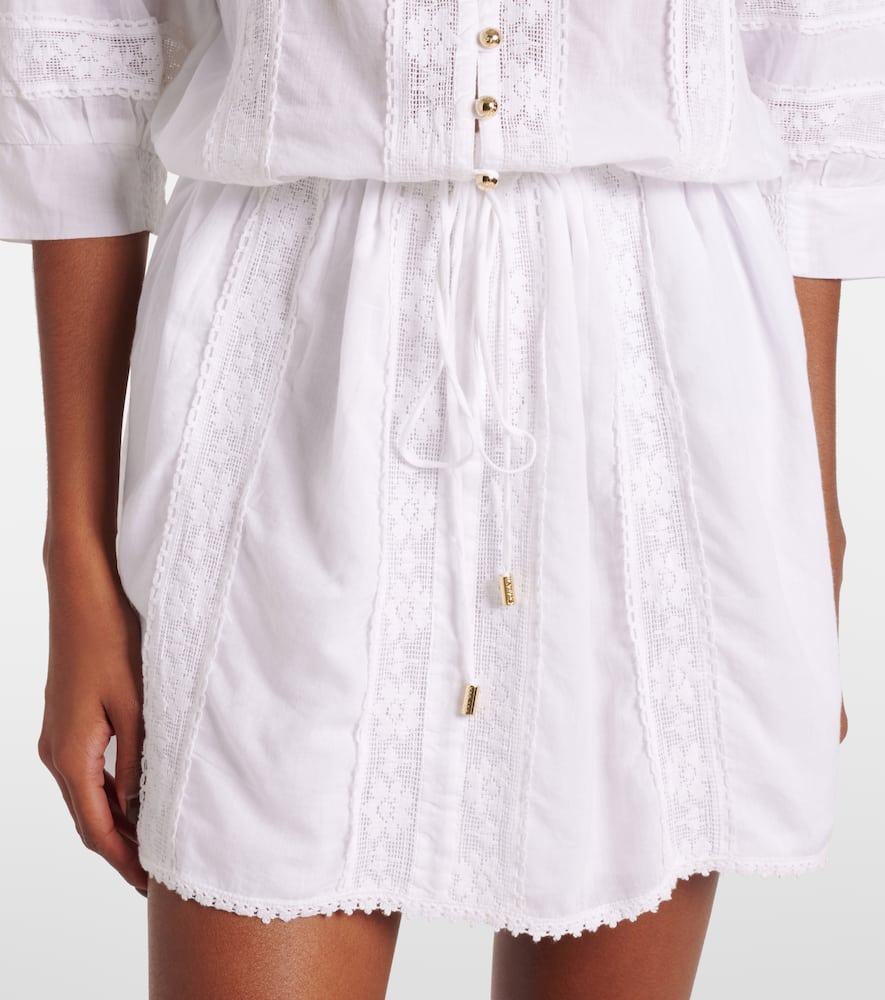 Rita lace-trimmed cotton minidress