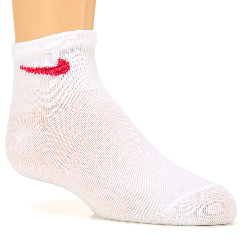 Kids' 6 Pack Youth X-Small Ankle Socks (Pink Pow/White/Black)