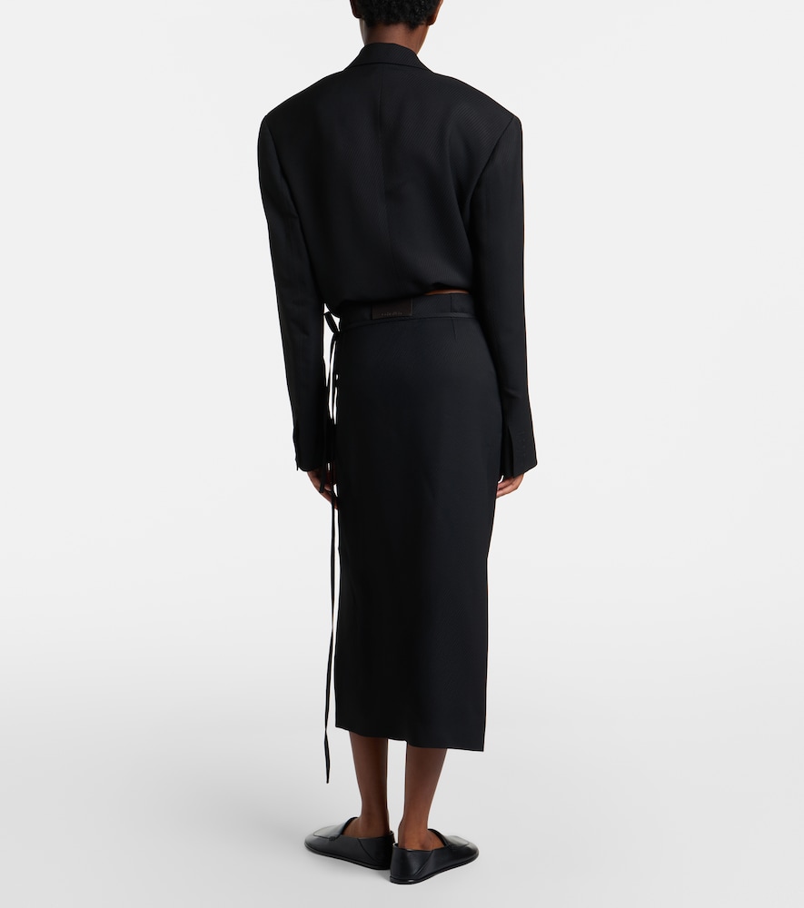 Hallie striped midi skirt