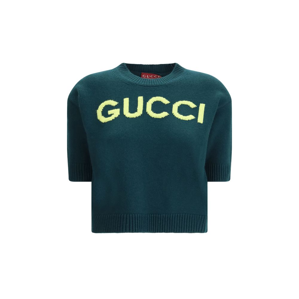 Logo Intarsia Wool Sweater — Green