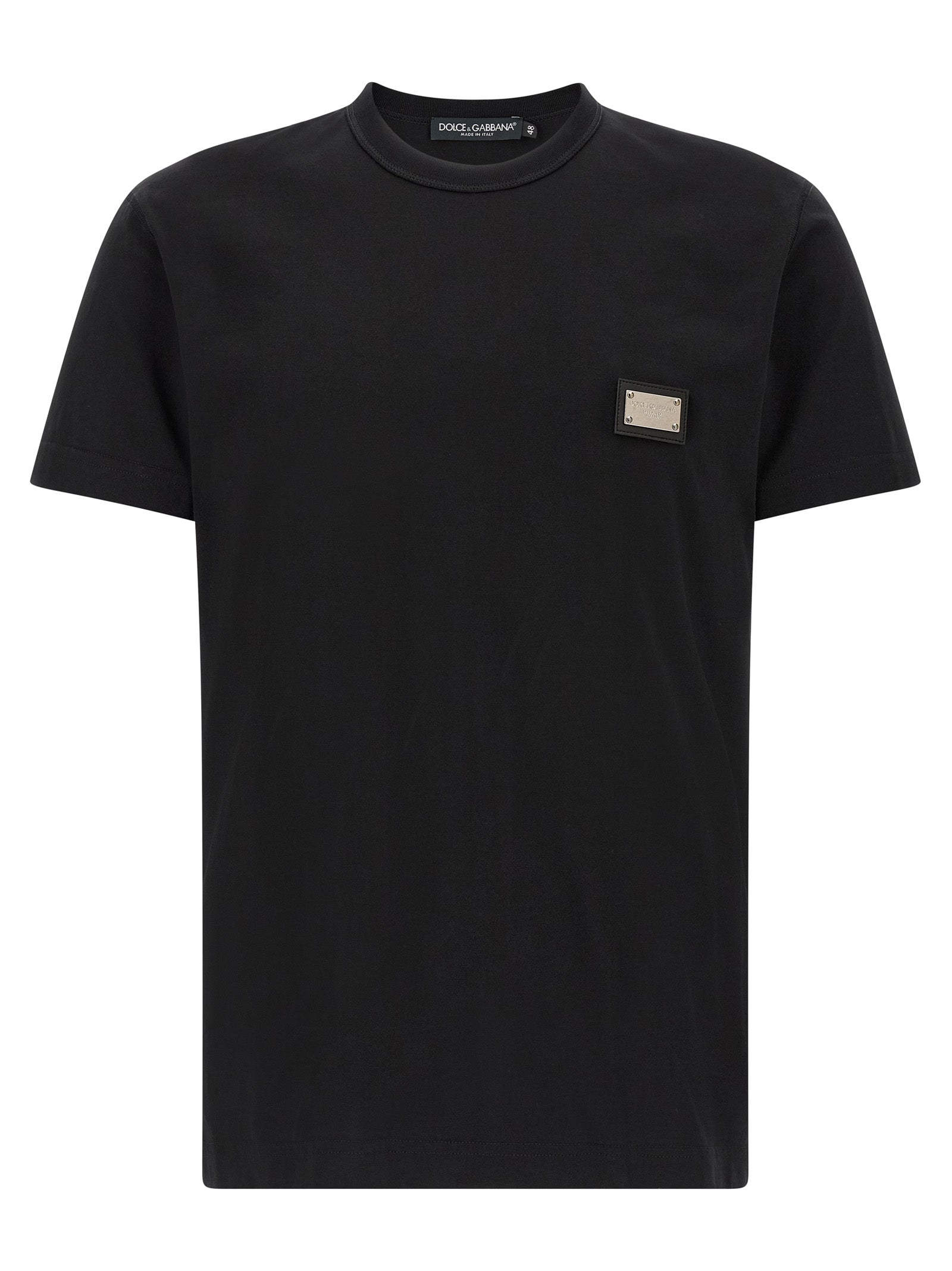 Logo Patch Cotton T-Shirt — Black