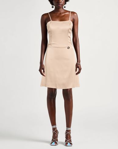 Woman Mini dress Beige Size 4 Polyester, Elastane