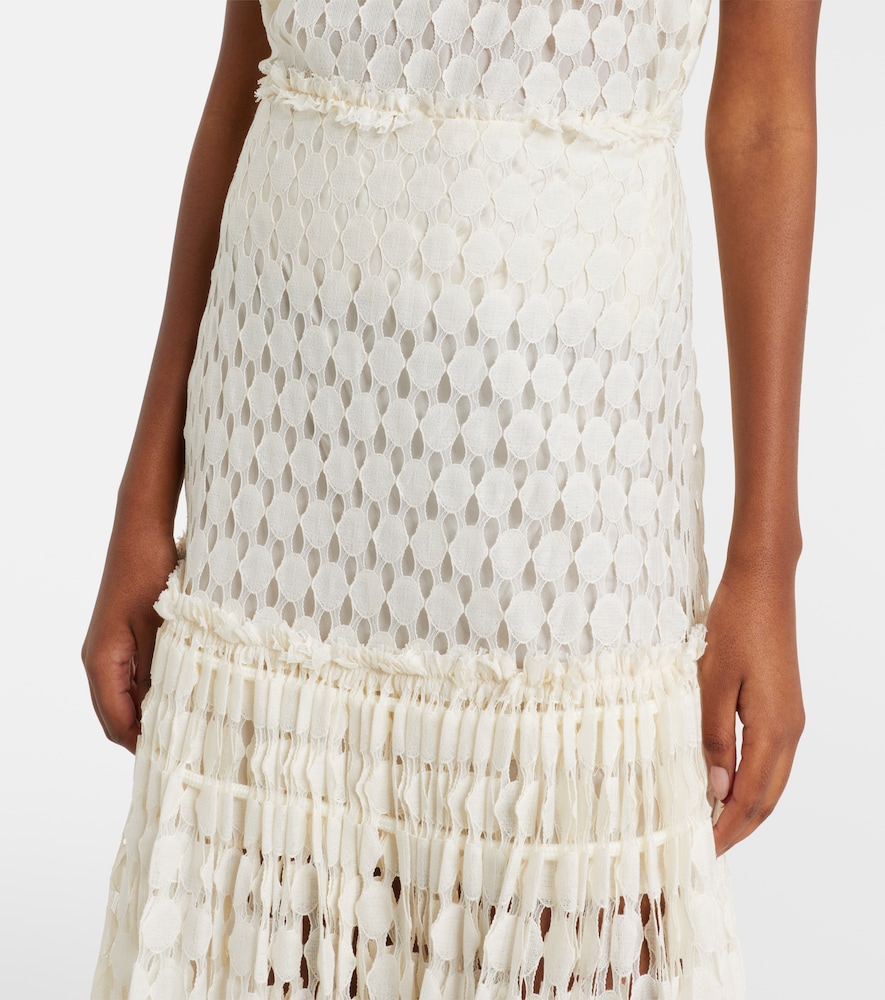 Aris cotton-blend lace maxi skirt