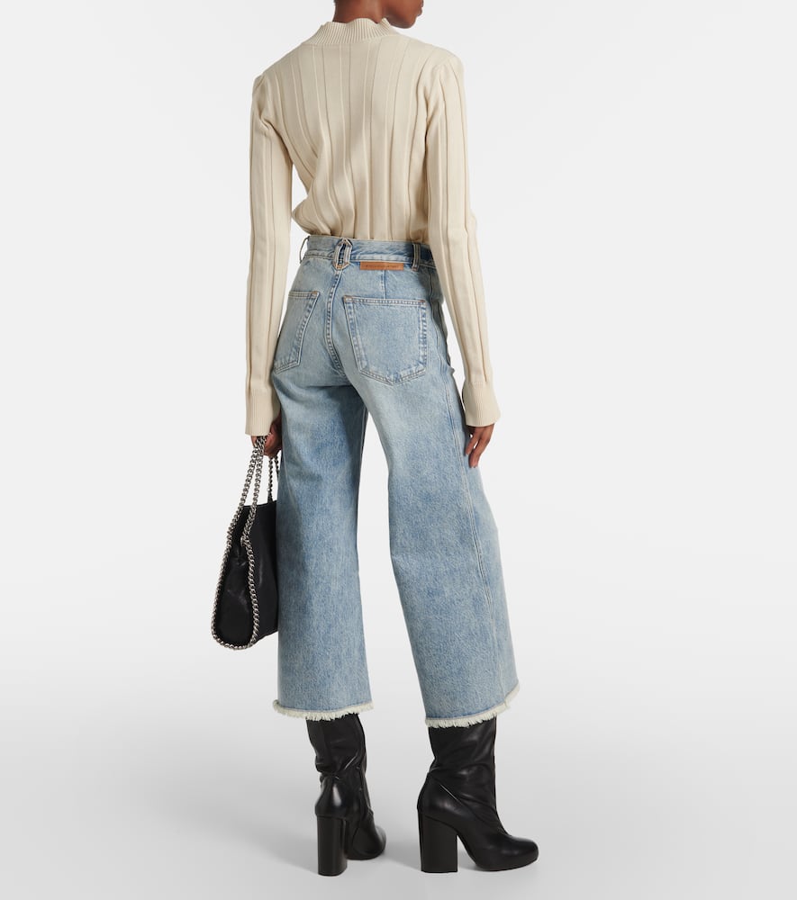 High-rise cropped flared jeans