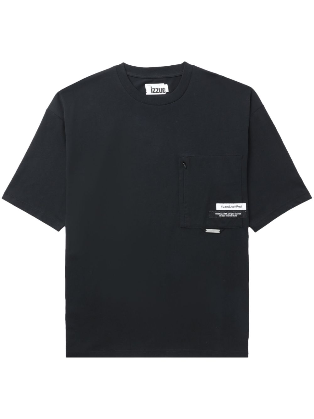 Logo-appliqué cotton T-shirt - Black