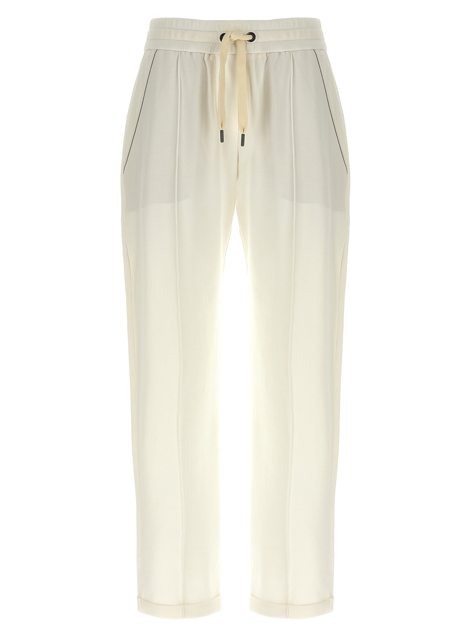 Cotton-Blend Joggers — White