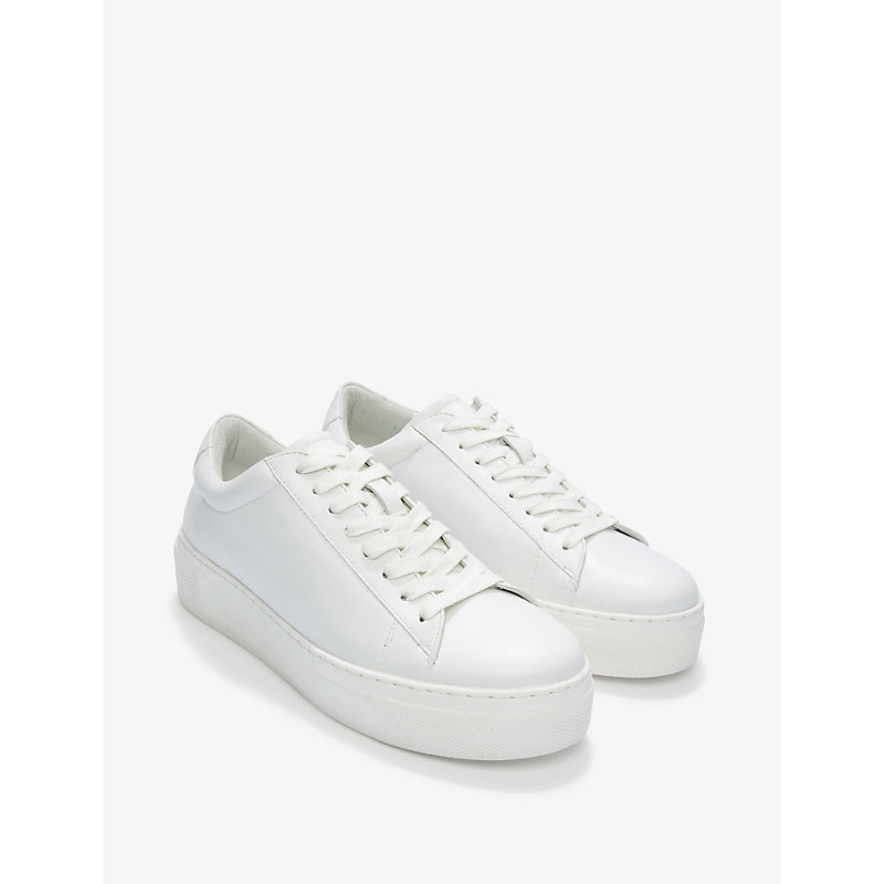 Womens Lace-up Leather Flatform Trainers