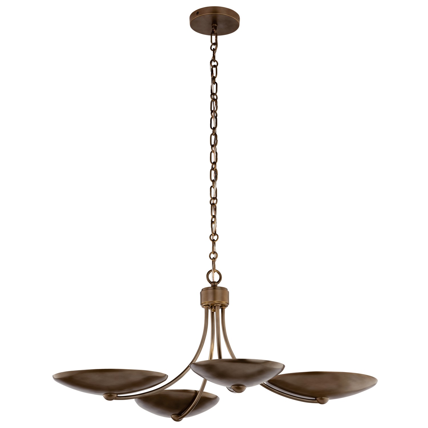 Lacquered Brass Chandelier Semi Flush from the Palmela Collection