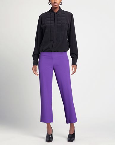 Woman Pants Purple Size 12 Polyester, Elastane