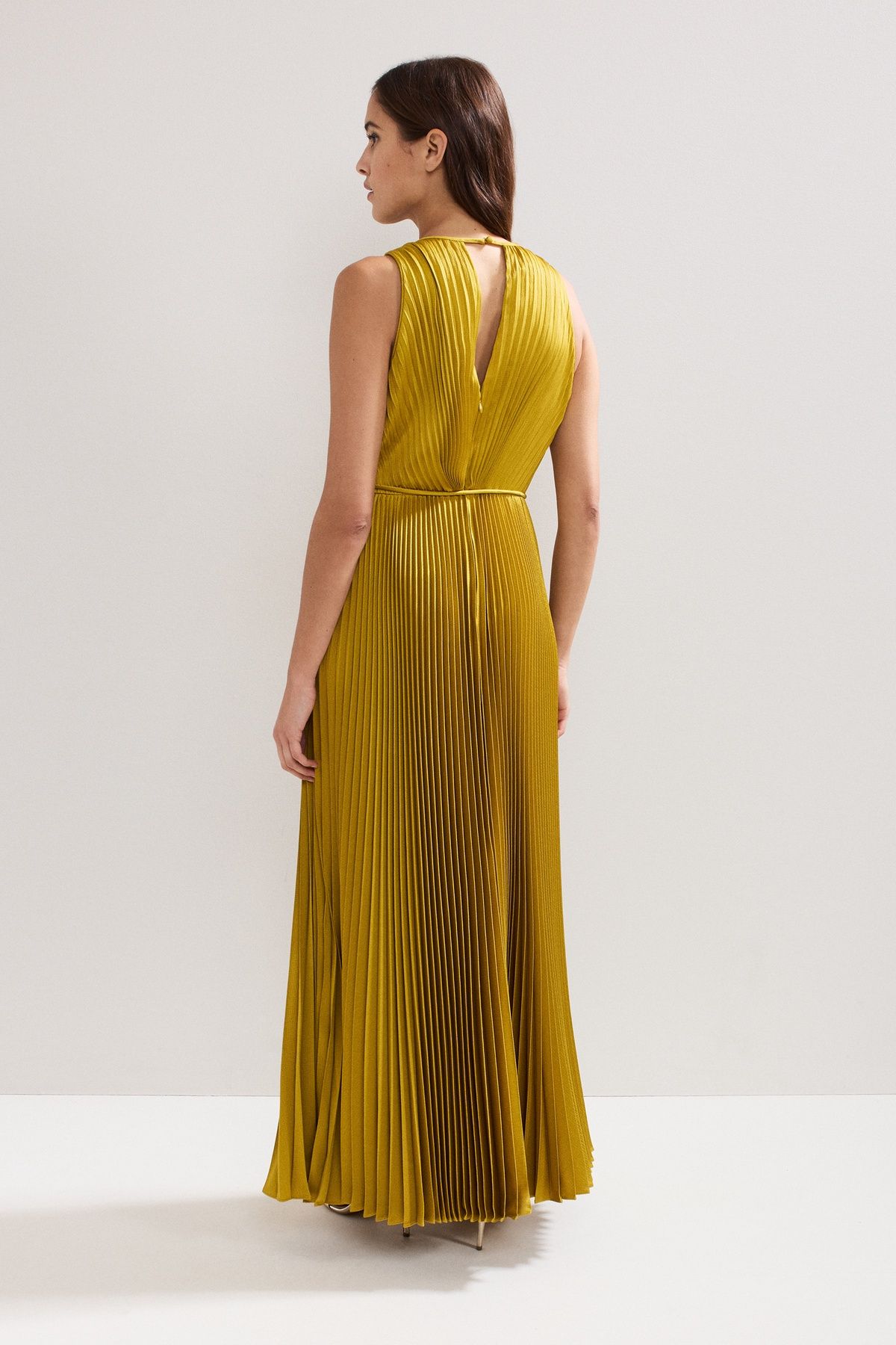 Phase Eight Women's Dionne Pleated Maxi Dress in Mustard