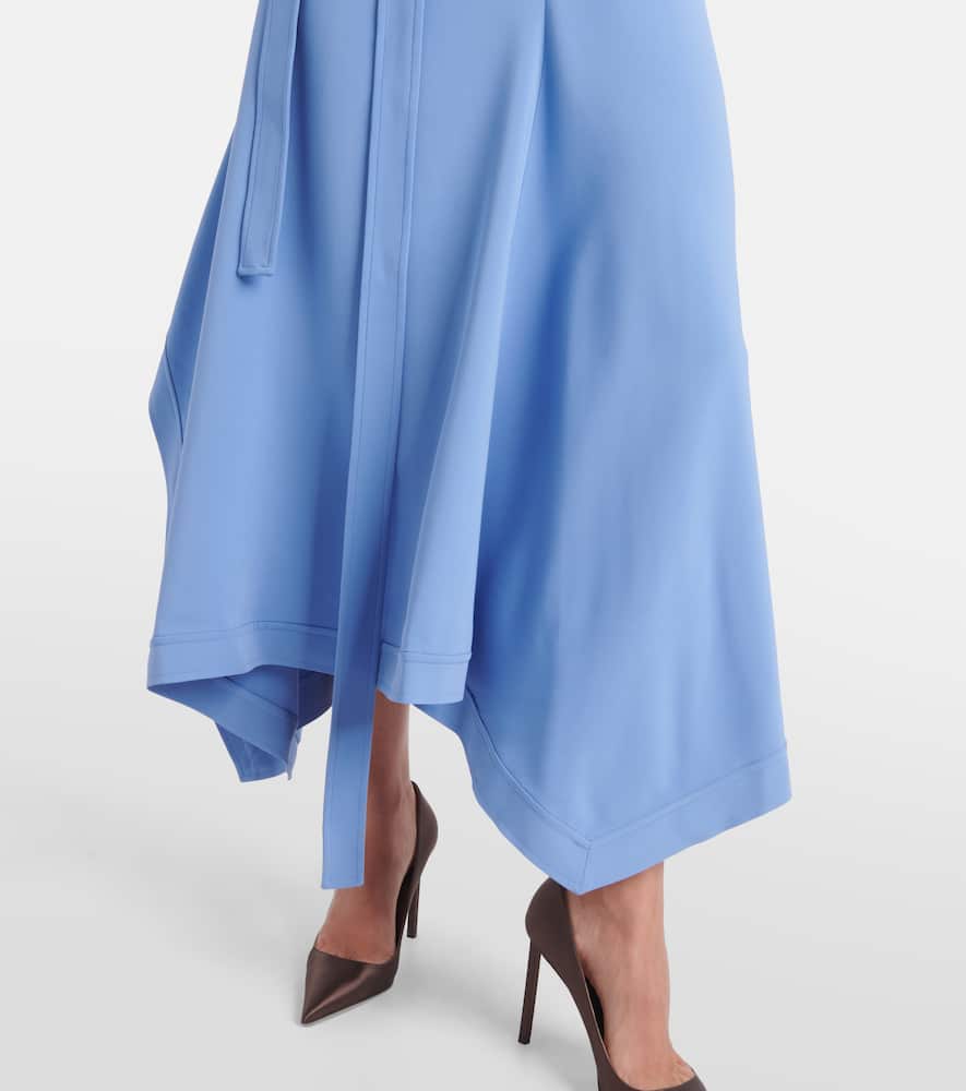 Gancini draped asymmetric cady maxi dress