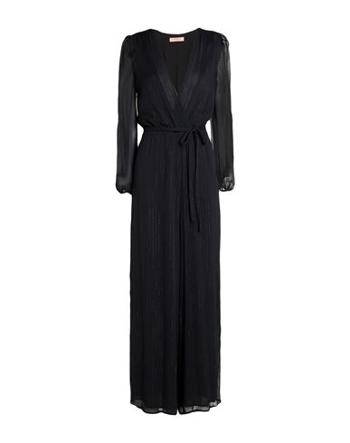 Woman Jumpsuit Black Size 14 Polyester, Metallic Polyester