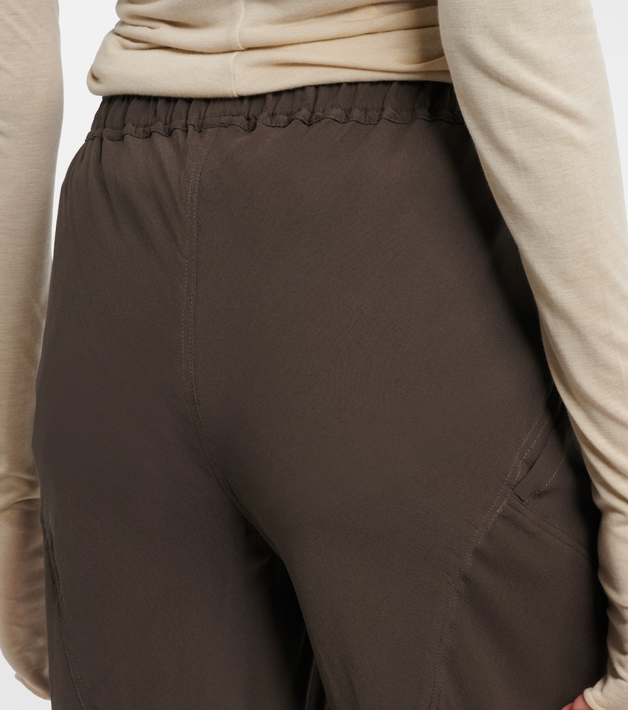 Silk charmeuse wide-leg pants
