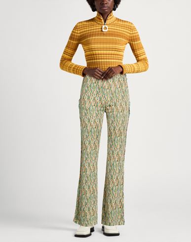 Woman Pants Pastel yellow Size 2 Viscose, Polyester, Elastane
