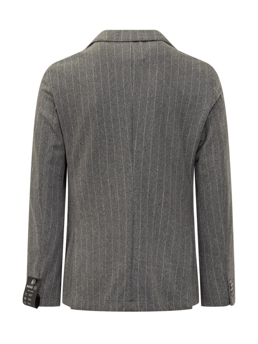 Dark Grey Notched Lapel Blazer