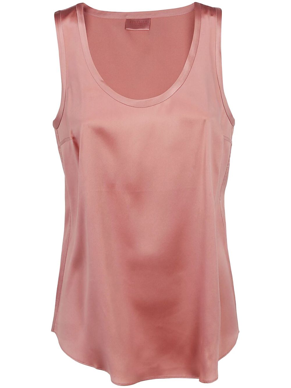 Sleeveless silk top - Brown