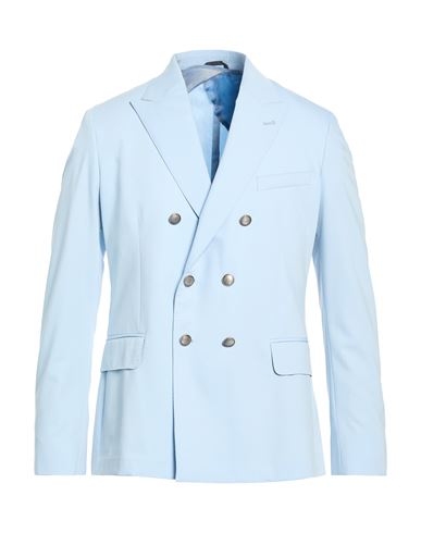 Man Blazer Sky blue Size 40 Polyester, Viscose, Elastane
