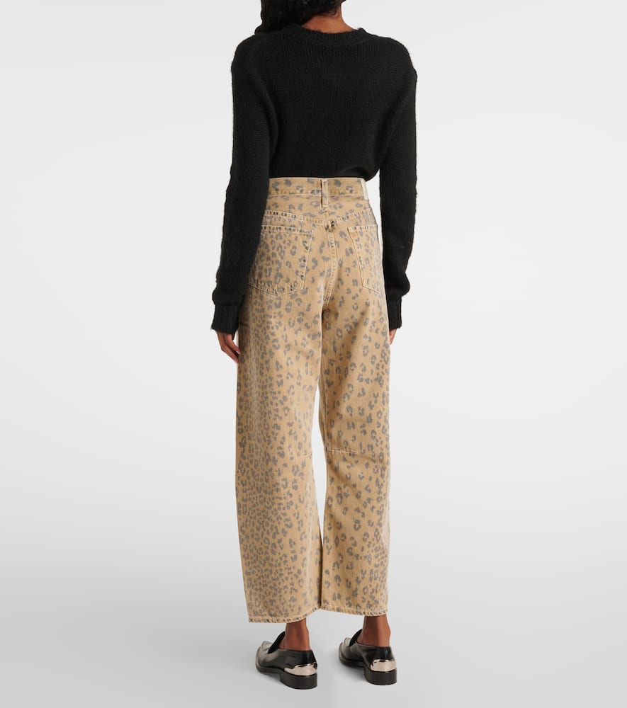 Miro printed barrel-leg jeans