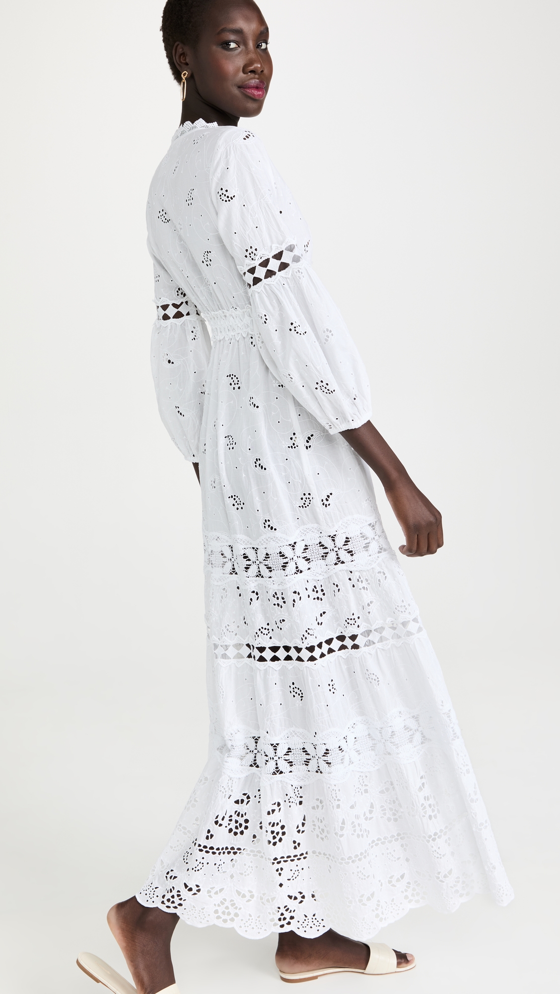 California Eyelet Dress White