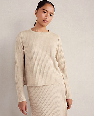 Ann Taylor Haven Well Within Lurex Rib Knit Top