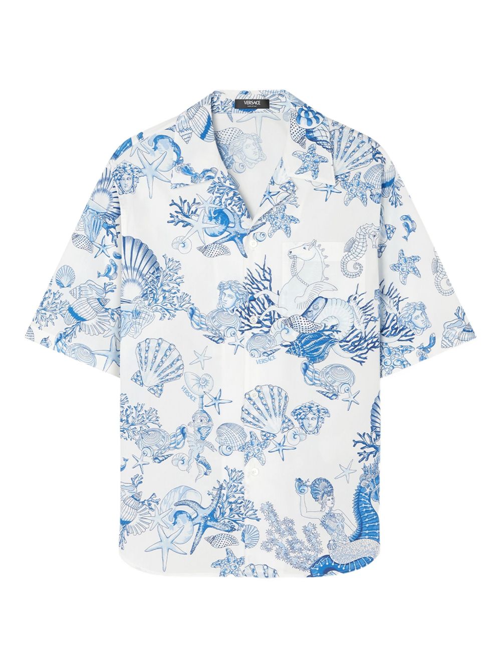 Versace Coral Theatre cotton shirt - Blue