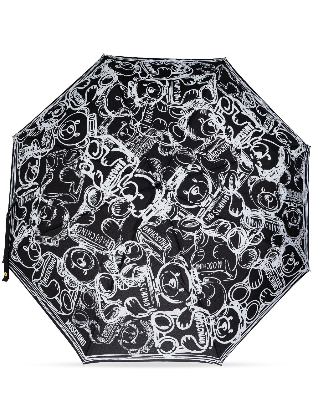 Teddy bear-print umbrella - Black