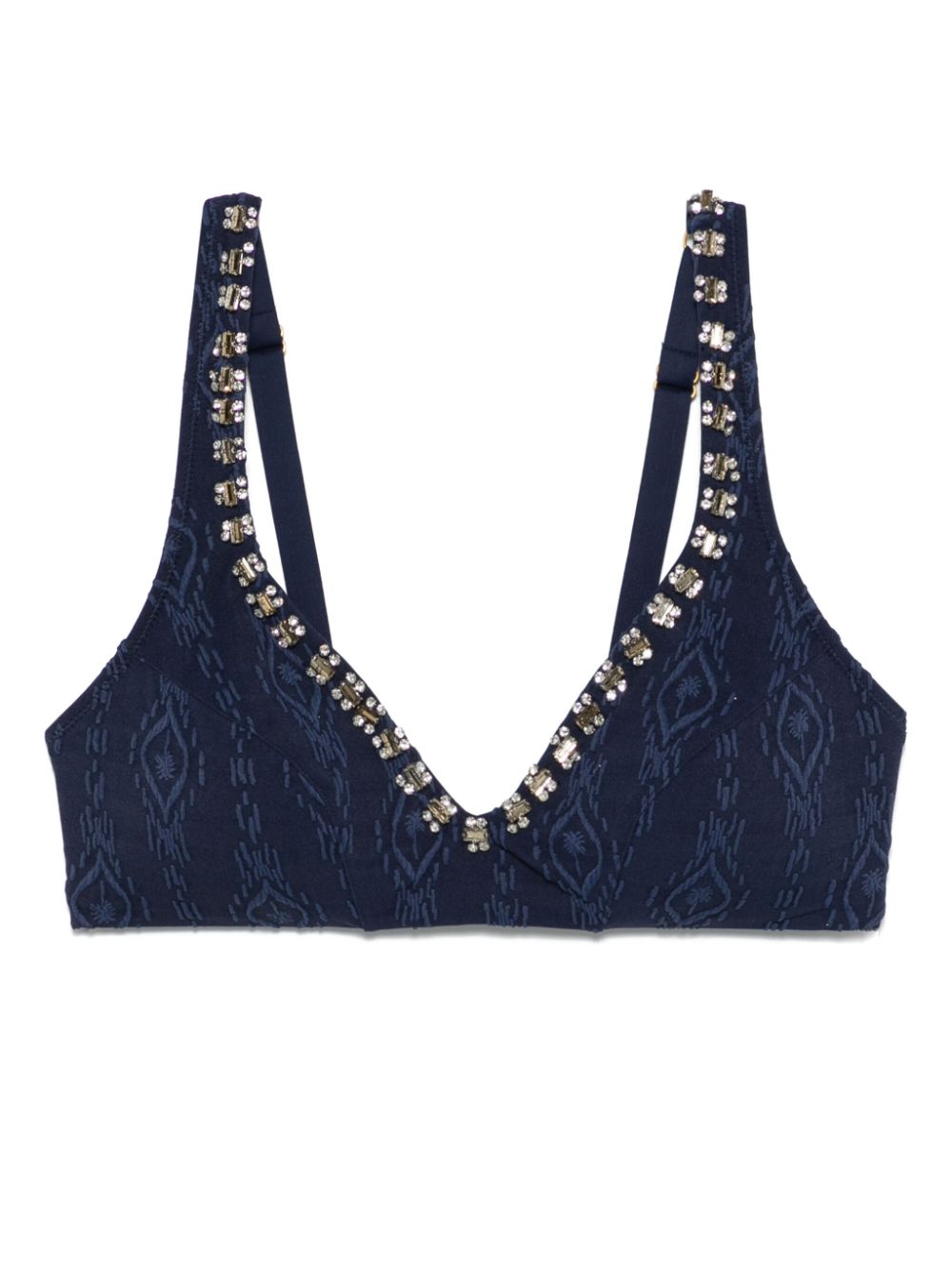 Embossed triangle bikini top - Blue
