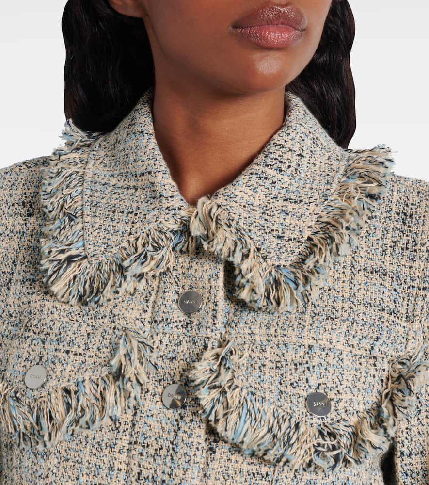 Cropped cotton tweed jacket