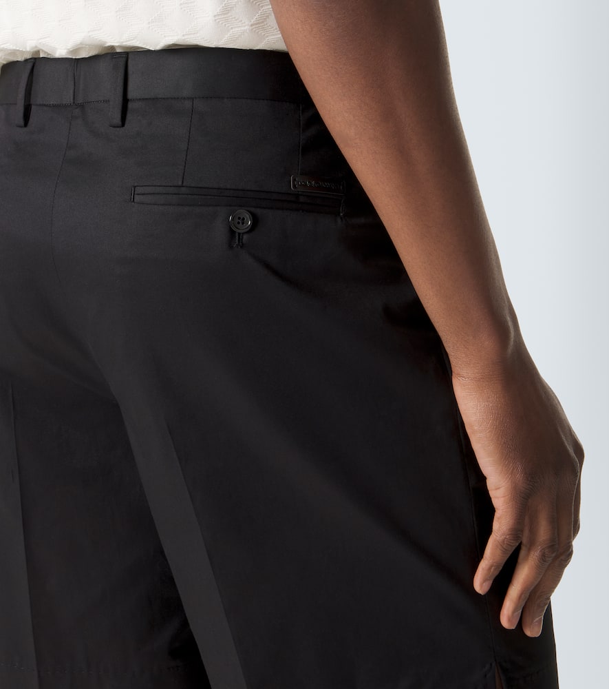 Cotton Tailored Shorts with Double Pleat