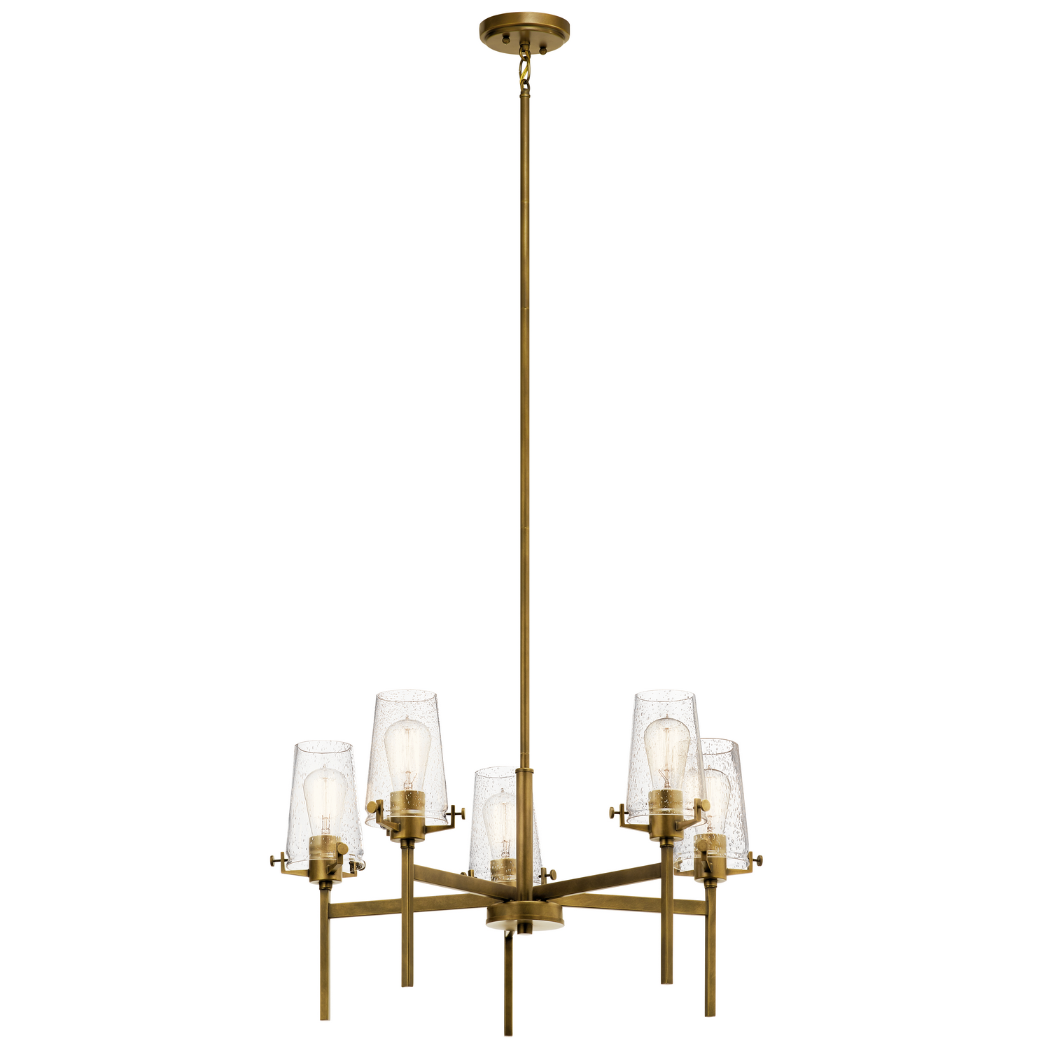 Alton 5-Light Industrial Chandelier in Natural Bra