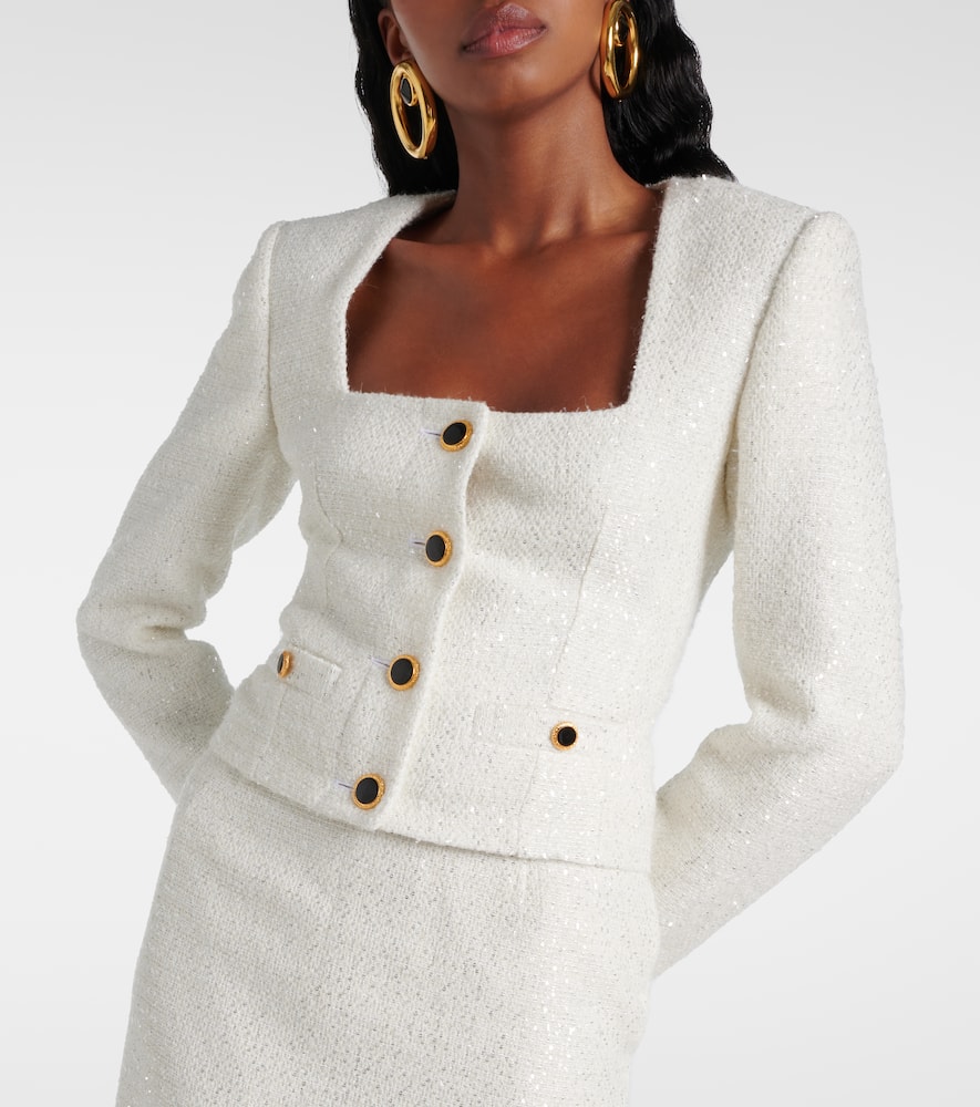 Sequined tweed jacket