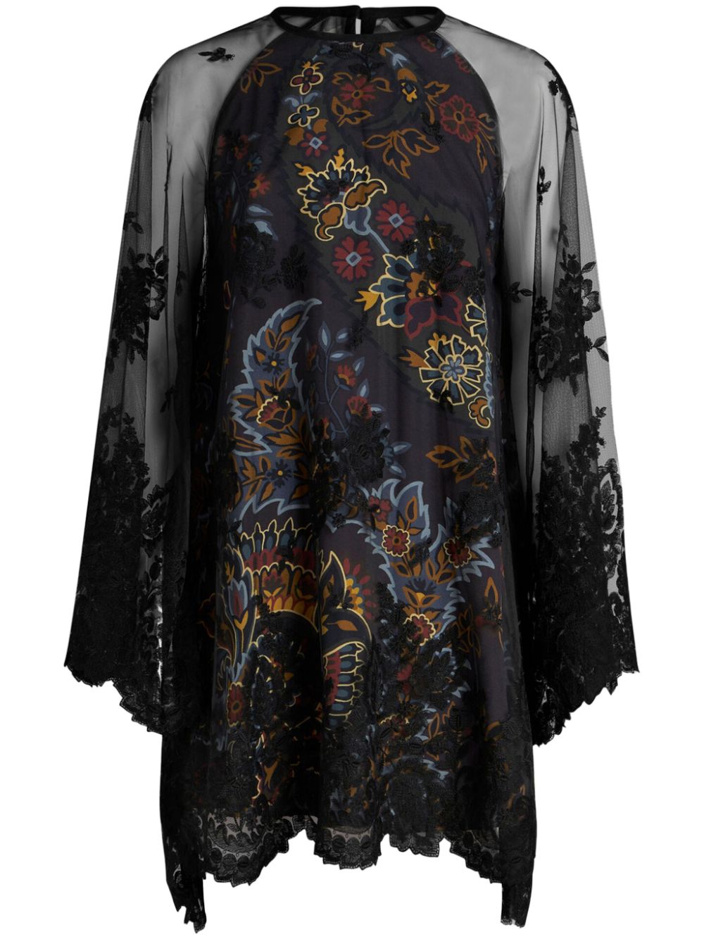 Crepe de Chine mini dress - Black