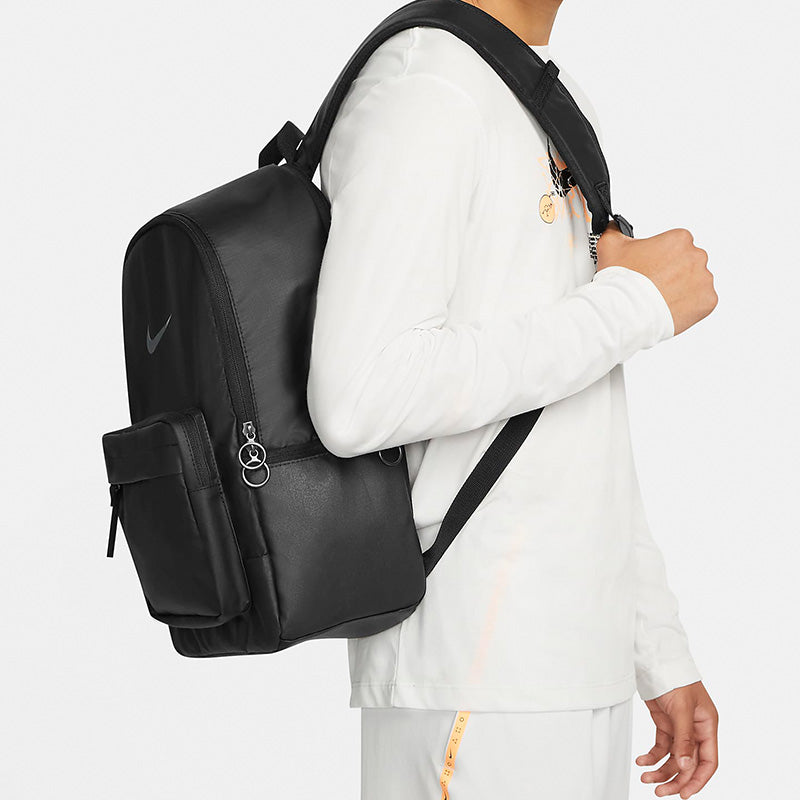 Heritage Winterized Eugene Series Brand Logo Casual Solid Color Zipper Backpack Unisex Black / Smoke Grey