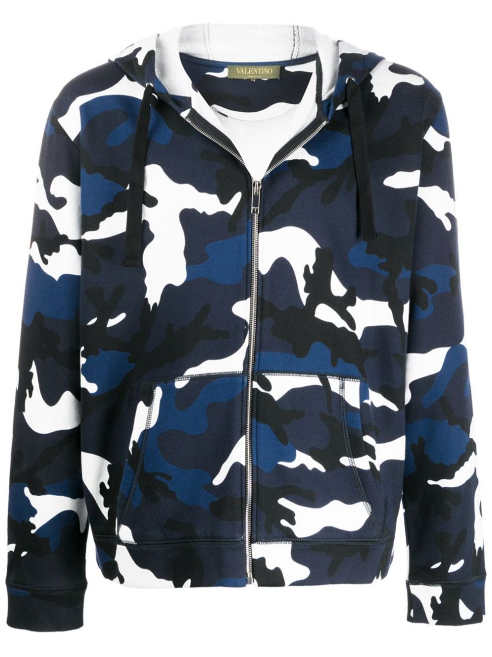 Camouflage-print hoodie - Blue