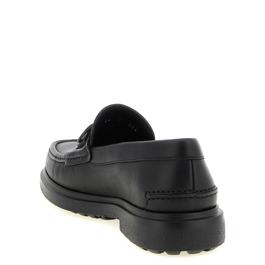 Gancini Buckle Leather Loafers