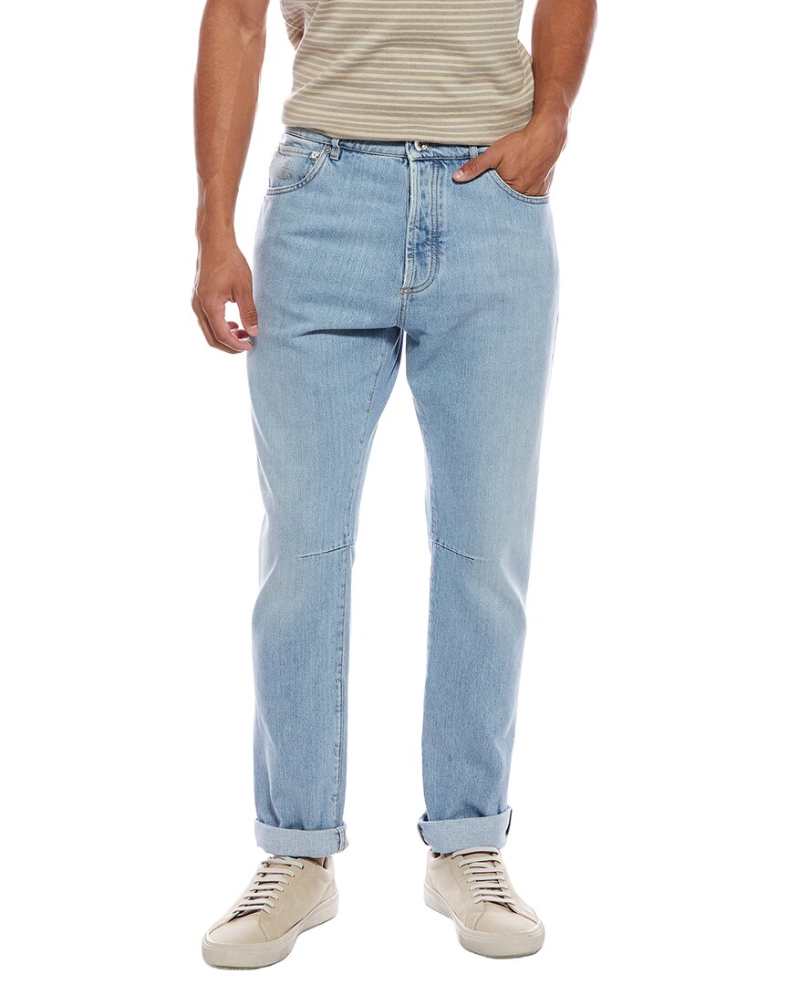 Leisure Fit Light Wash Cuffed Jean