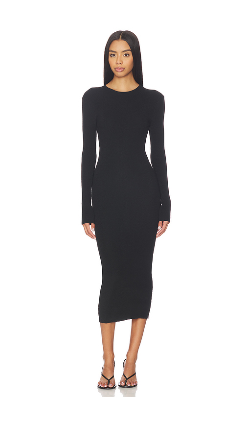 Fear of God ESSENTIALS Rib Long Sleeve Dress in Vintage Black - Black. L also in M, S