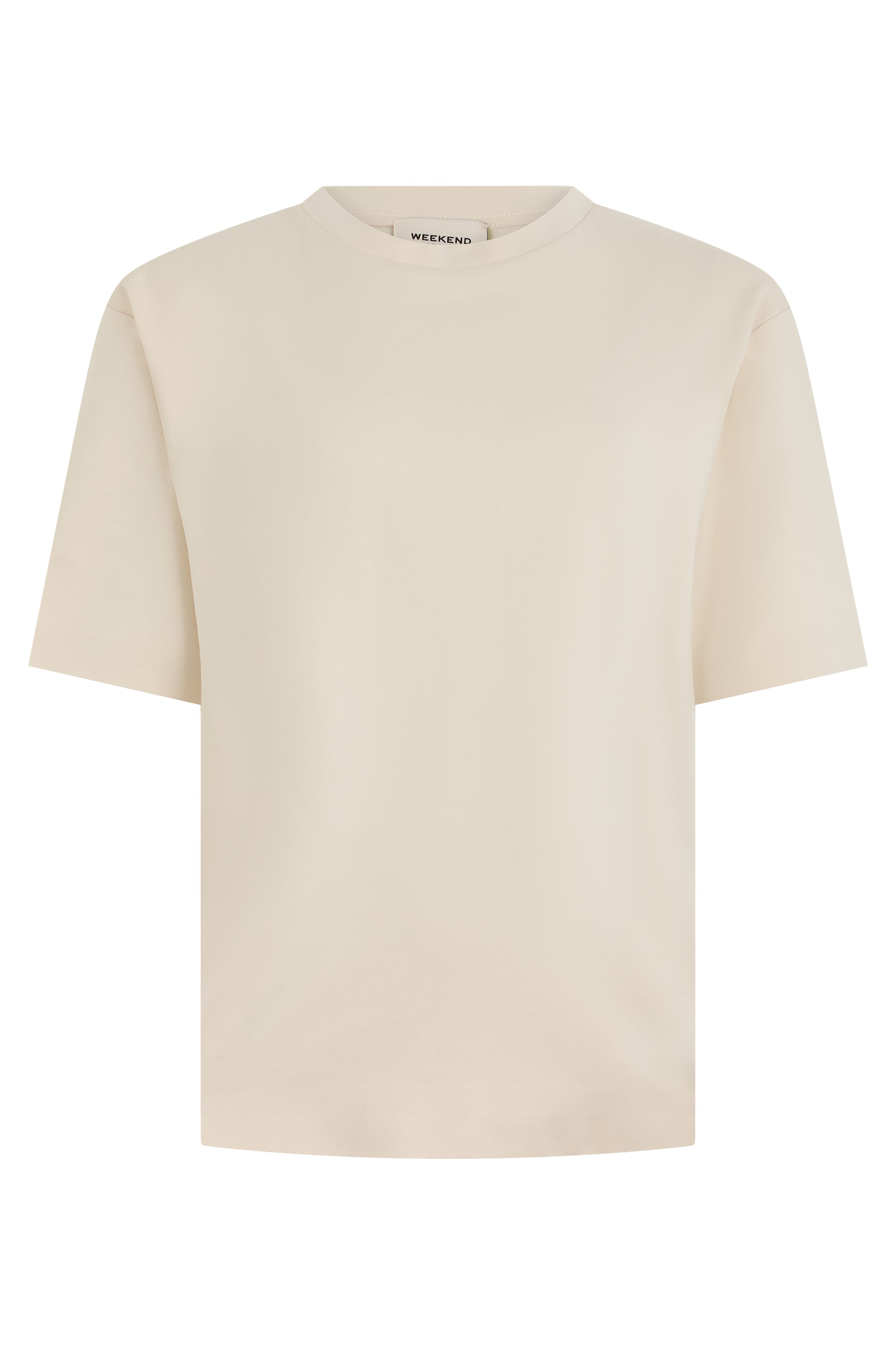 Crew Neck Cotton T-Shirt — Cream
