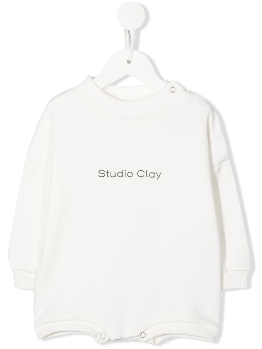 Logo-print organic-cotton romper - White